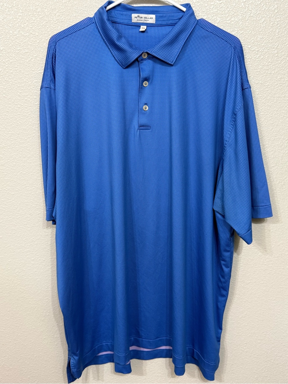Peter Millar Summer Comfort XXL Men's Blue And White Polo Shirt